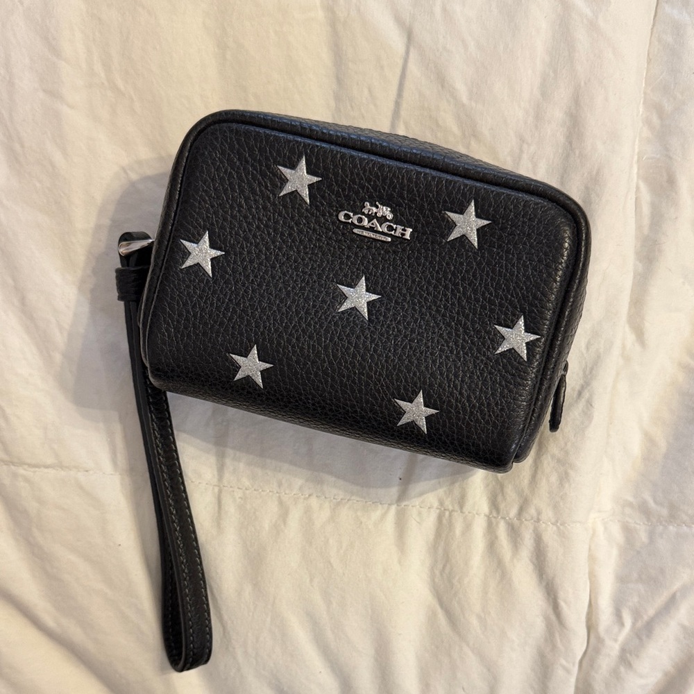 Coach Pouch Wristlet with Silver Star Details